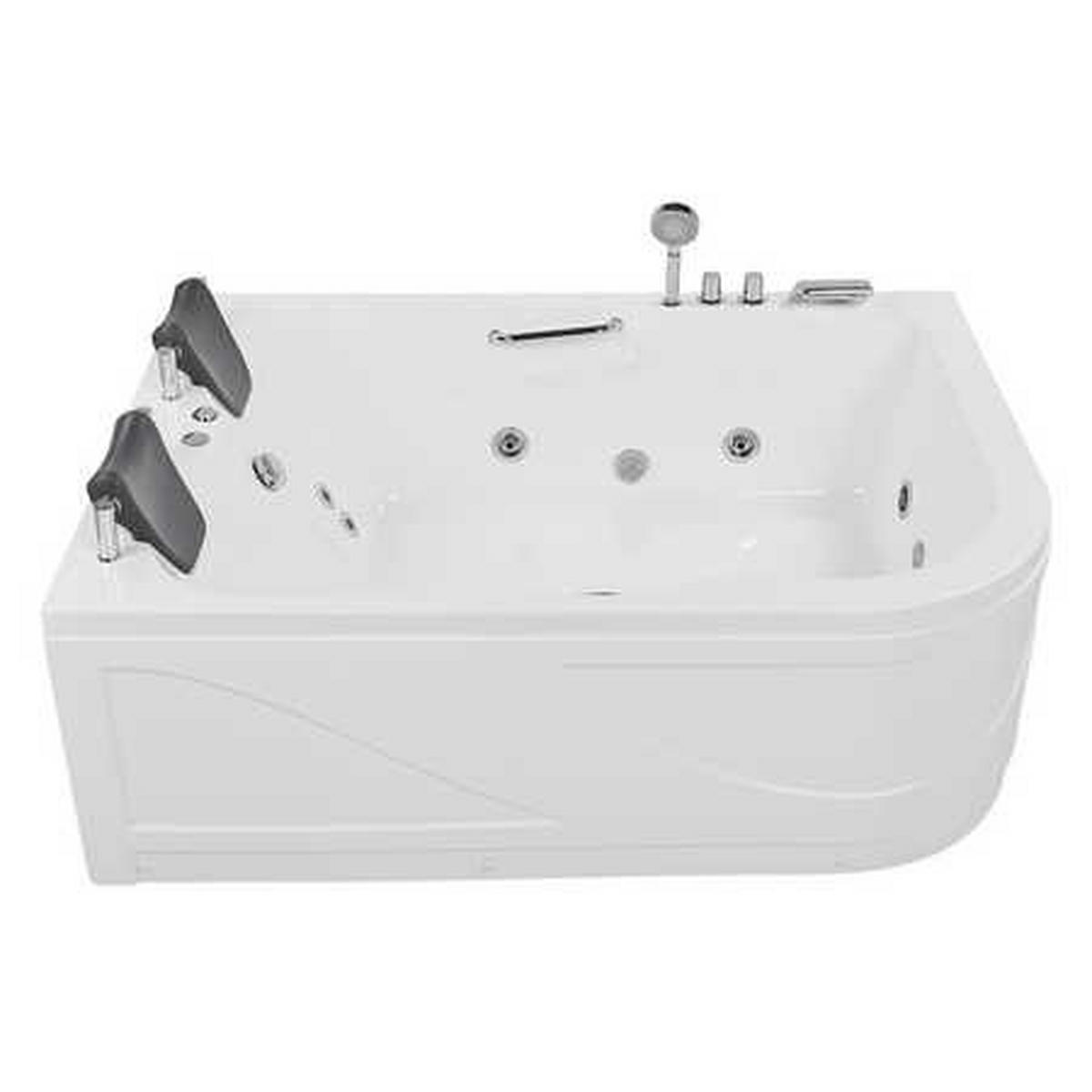 WHIRLPOOL BADEWANNE mit LED 119x170x59 cm weiß Bayamo - Weiß, Kunststoff (119/59/170cm) - Beliani