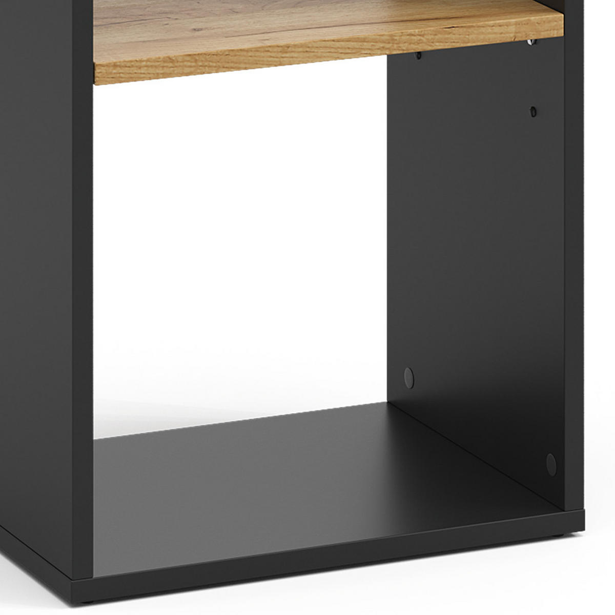 BÜCHERREGAL Tomy Anthrazit/Goldkraft Eiche 40 x 74 cm mit 2 offenen Fächern - Honigeiche/Anthrazit, Holzwerkstoff (40/74/30cm) - Vicco