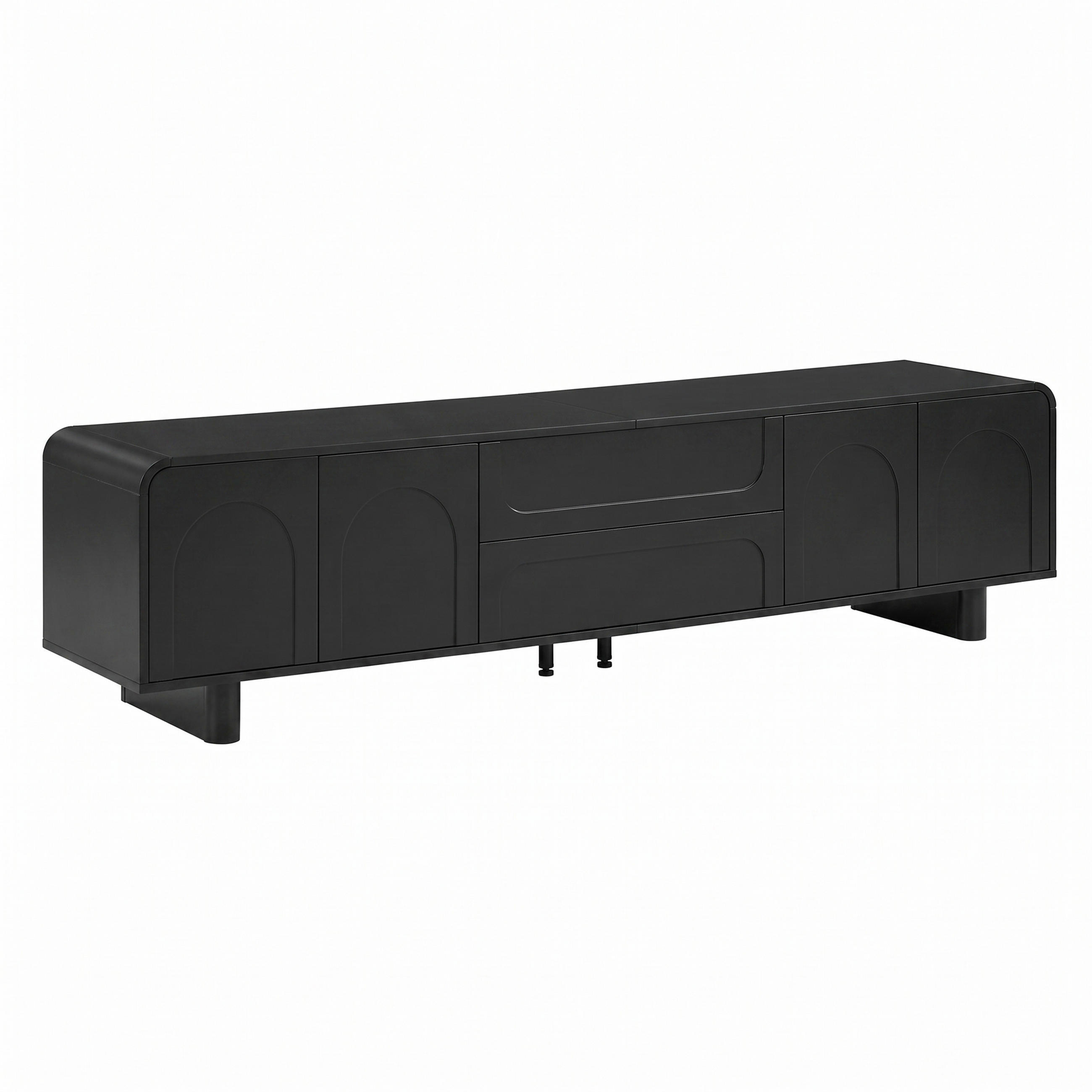 LOWBOARD DE-40181 mit abgerundeten Kanten Schwarz - Schwarz, Holzwerkstoff (180/46/40cm) - ComfortXL