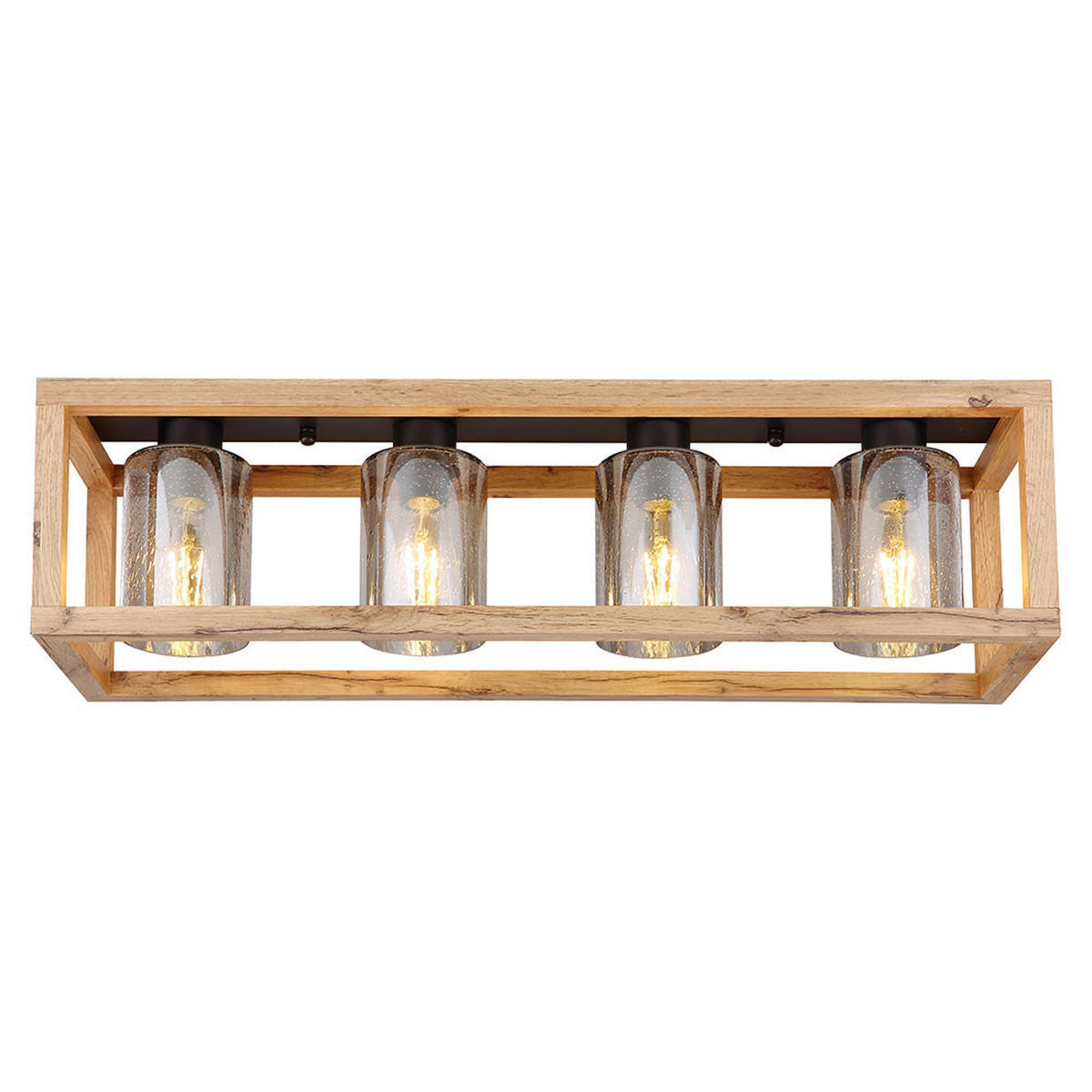 DECKENLEUCHTE Holzoptik Braun - Braun, Glas (75/20/22.5cm) - Globo Lighting