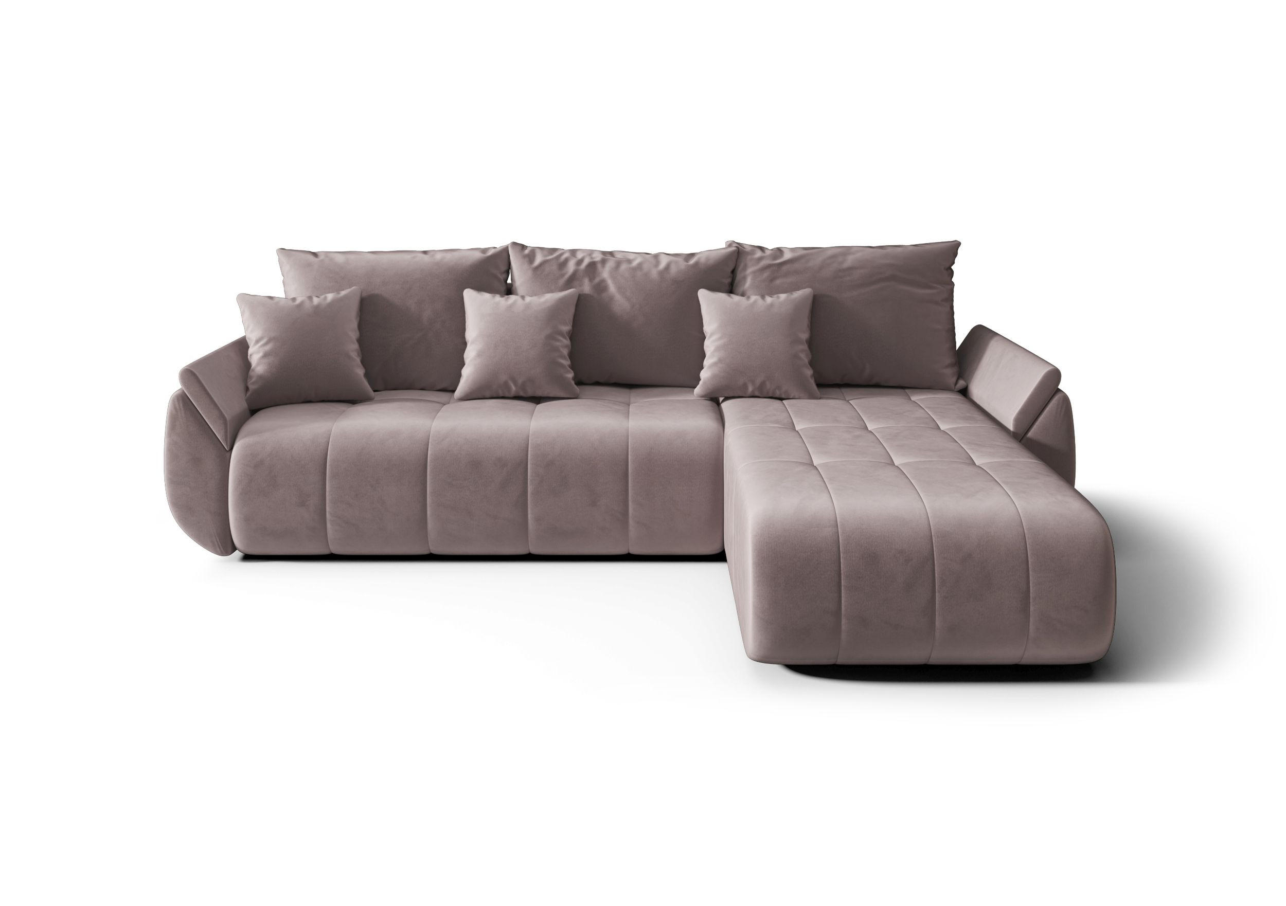 ECKSOFA mit Schlaffunktion TOKYO L Monolith 62 Links - Hellbraun, Textil (280/185cm) - Bedante