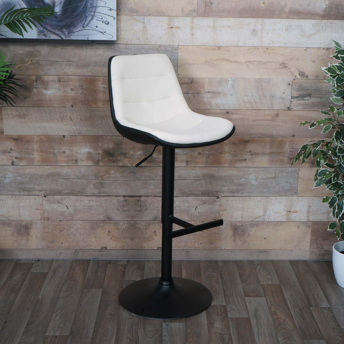 BARSKI STOLEC Krema bela - bela, tekstil (53/116/47cm) - MCW