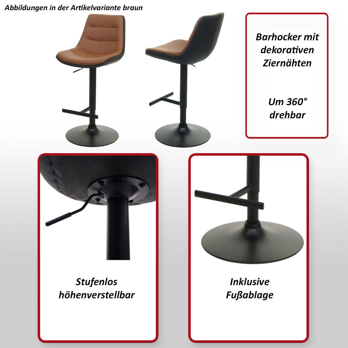 BARHOCKER Braun - Braun, Textil (53/116/47cm) - MCW
