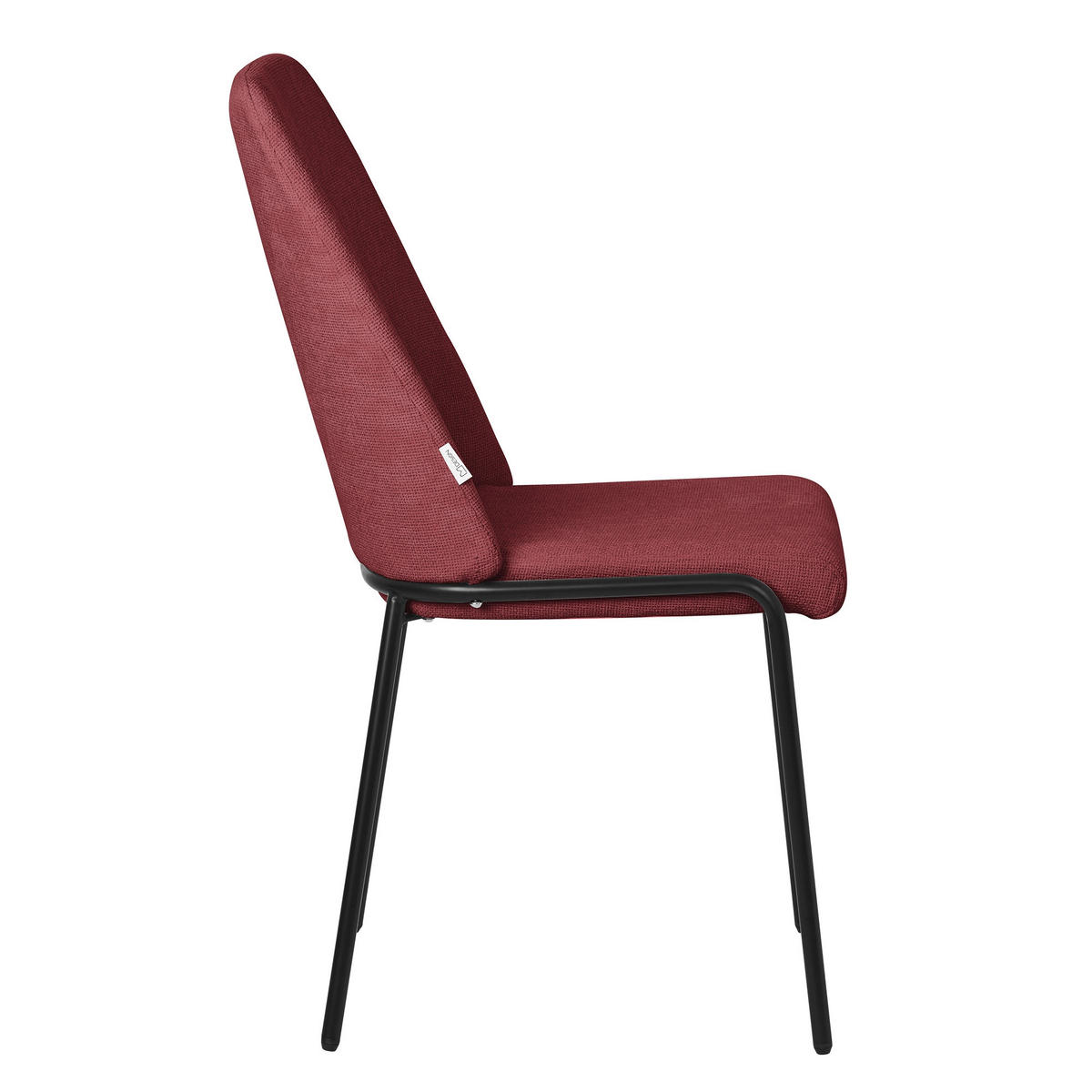 ESSZIMMERSTUHL 6er Set Rot mit Stoffbezug - Rot/Schwarz, Textil/Metall (49/94/62cm) - ML-DESIGN