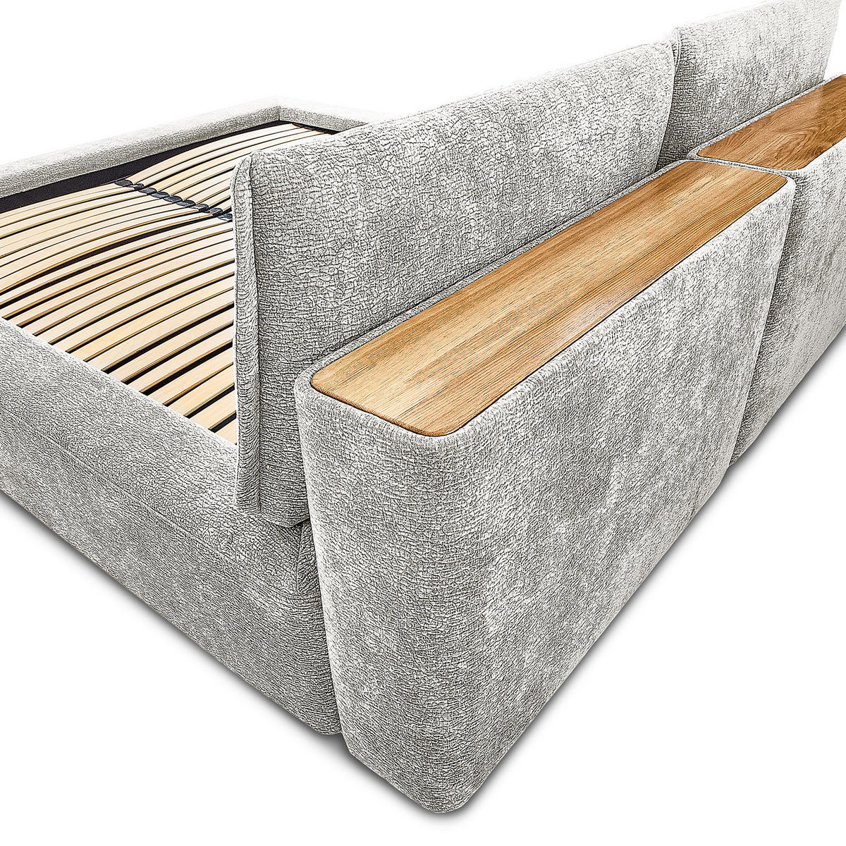 POLSTERBETT - Silberfarben, Textil (160/200cm) - home24