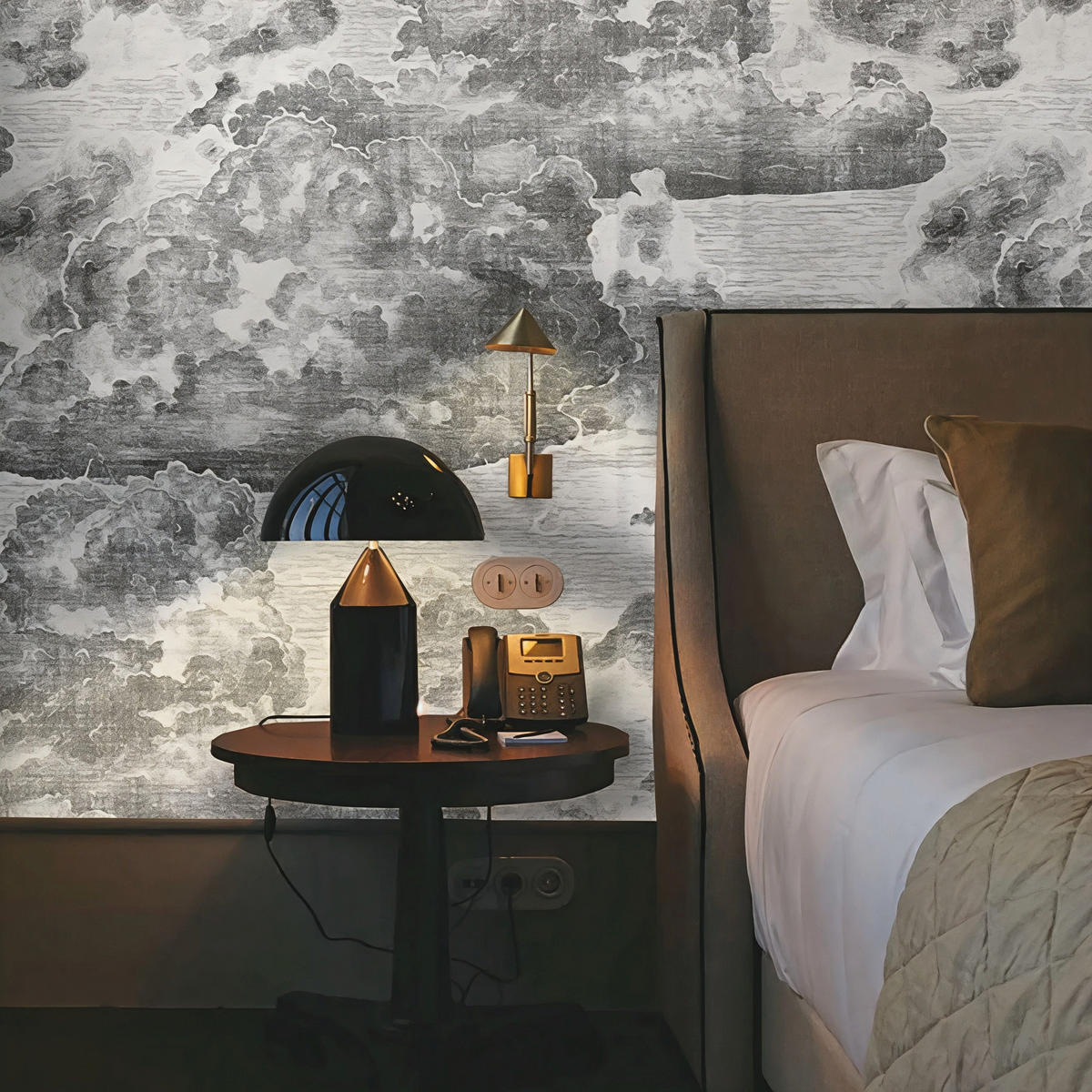 TAPETE Wolken aus echtem Papier, 280x200cm, 8 Bögen - Schwarz, Papier (200/280cm) - WALLPAPERS4BEGINNERS