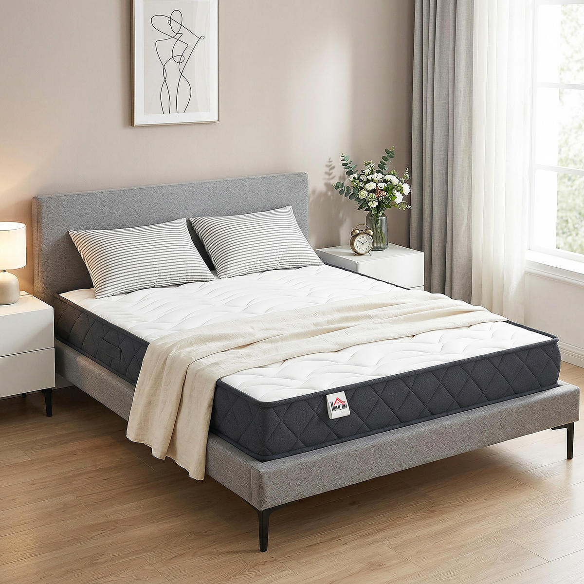 MATRATZE 140/190 cm DE-18536 20 cm Memory-Schaum - Grau, Textil (140/190cm) - ComfortXL