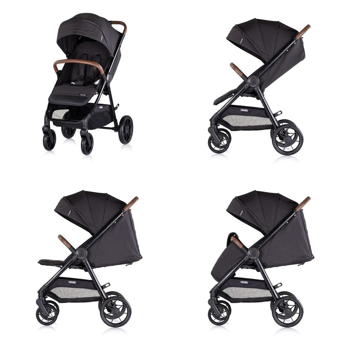 KOMBIKINDERWAGEN Ultera 3 in 1 schwarz Babyschale Fußabdeckung klappbar Korb - Schwarz, Metall (75/56/102cm) - Chipolino