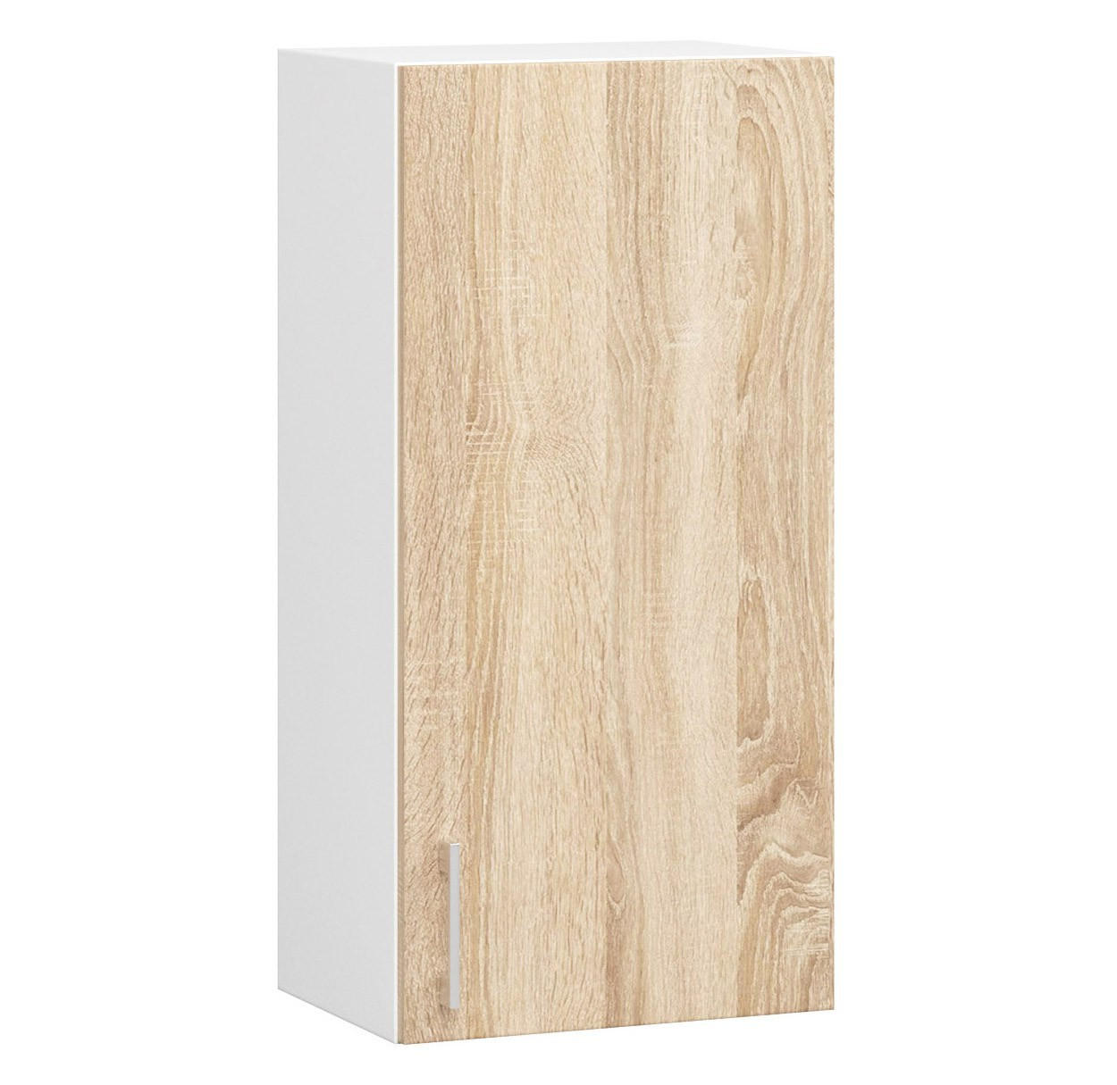 KÜCHENSCHRANK Weiß, Sonoma Eiche 30.5x40x72cm - Silberfarben/Weiß, Holzwerkstoff/Kunststoff (40/72/30.5cm) - Akord