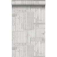 TAPETE industrielle Wellplatten aus Metall 3D 53 cm x 10.05 m - Weiß, Papier (53/1000cm) - Origin Wallcoverings