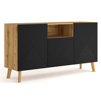 KOMODA Nexa Drvo i crno - crna, drvni materijal (146/80/42cm) - Petits-meubles