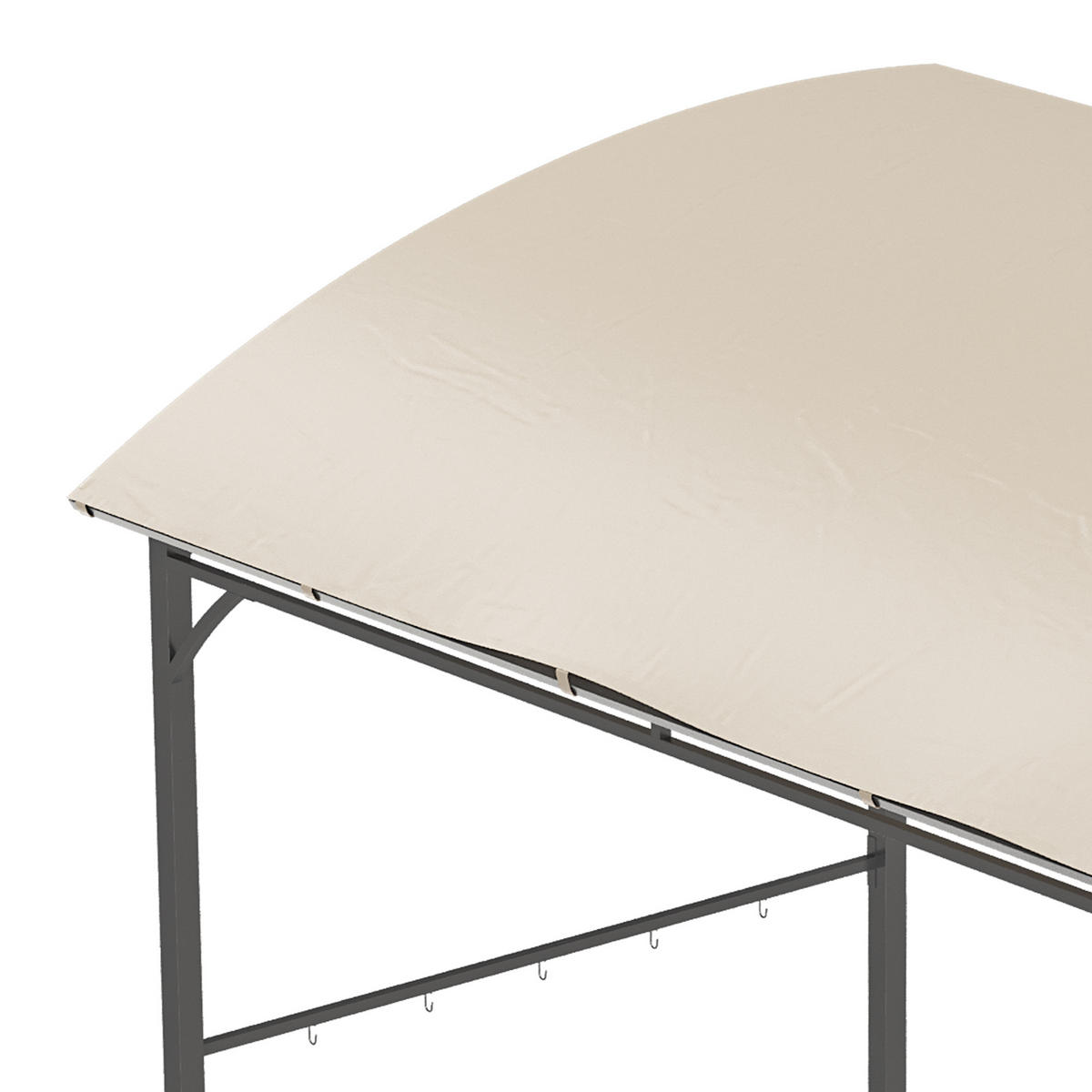 GRILLPAVILLON, Polyester, Beige+Schwarz - Beige/Schwarz, Kunststoff/Metall (150/220/215cm) - Outsunny