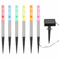 STECKLEUCHTE LED Solar Edelstahl Silber, RGB, 6er Set - Silberfarben, Metall (1.7/1.7/28.5cm)