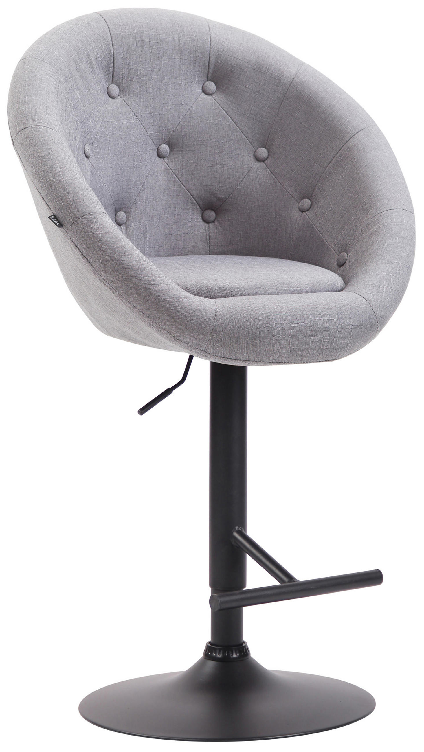 BARHOCKER Landern Stoff schwarz grau - Schwarz/Grau, Textil (65/128/57cm) - TPFLiving