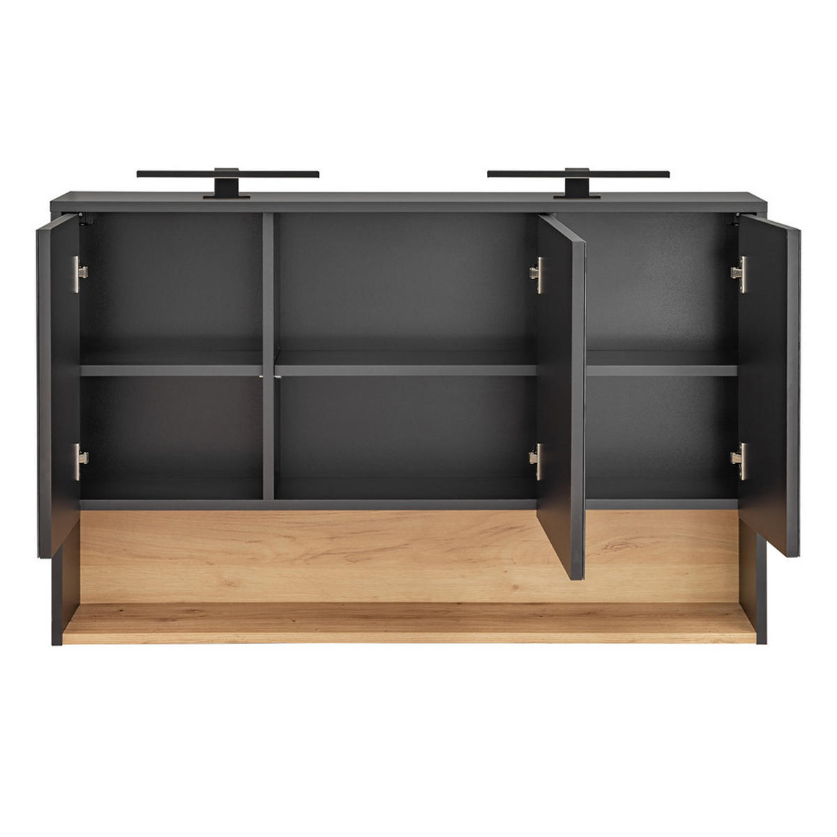 SPIEGELSCHRANK Bologna-56 - Anthrazit, Holzwerkstoff (120/80/25cm) - Lomado