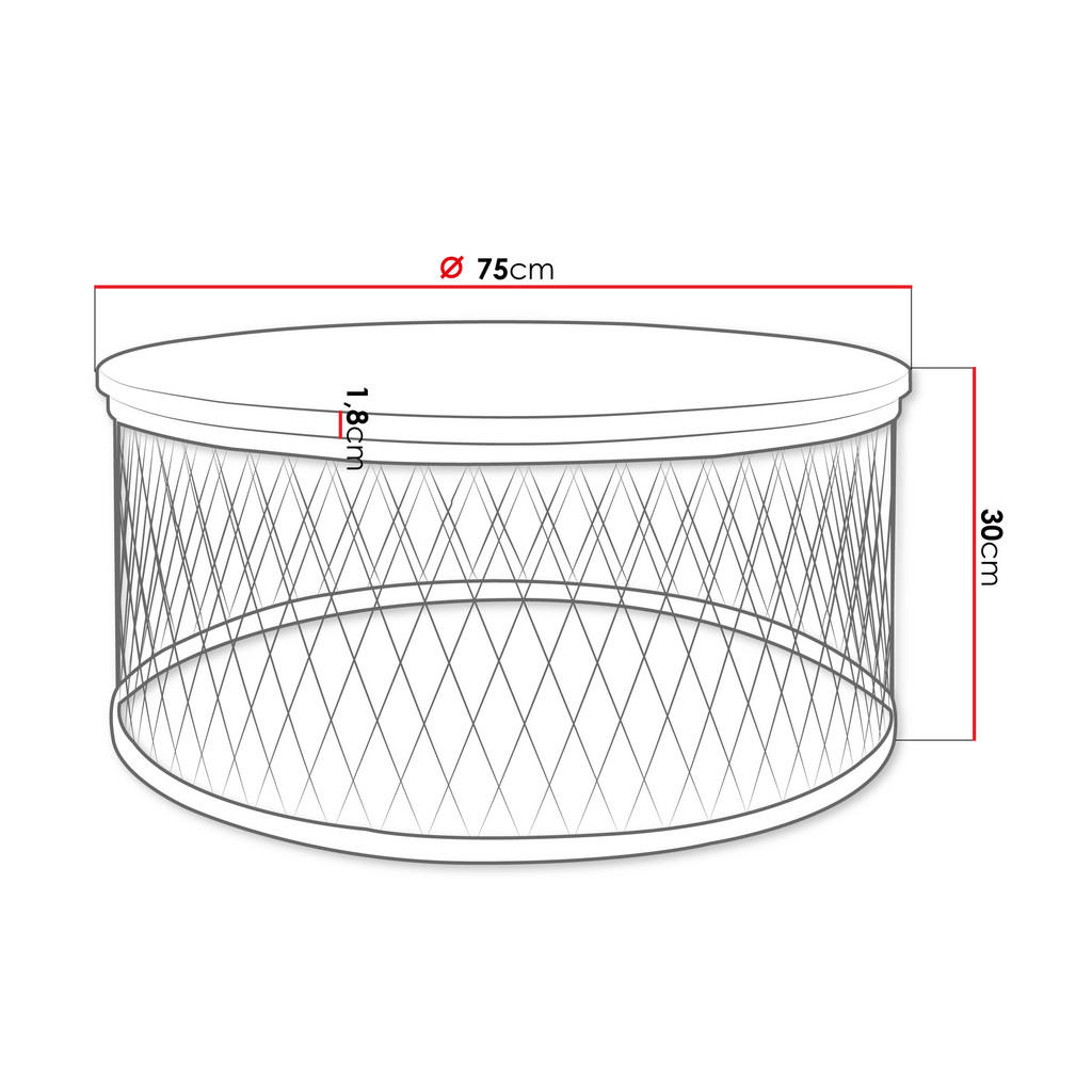 Thumbnail - Mirjan24 Couchtisch, Schwarz, Holzwerkstoff, Rund,Rund, 75x30x75 cm, Wohnzimmer, Wohnzimmertische, Couchtische