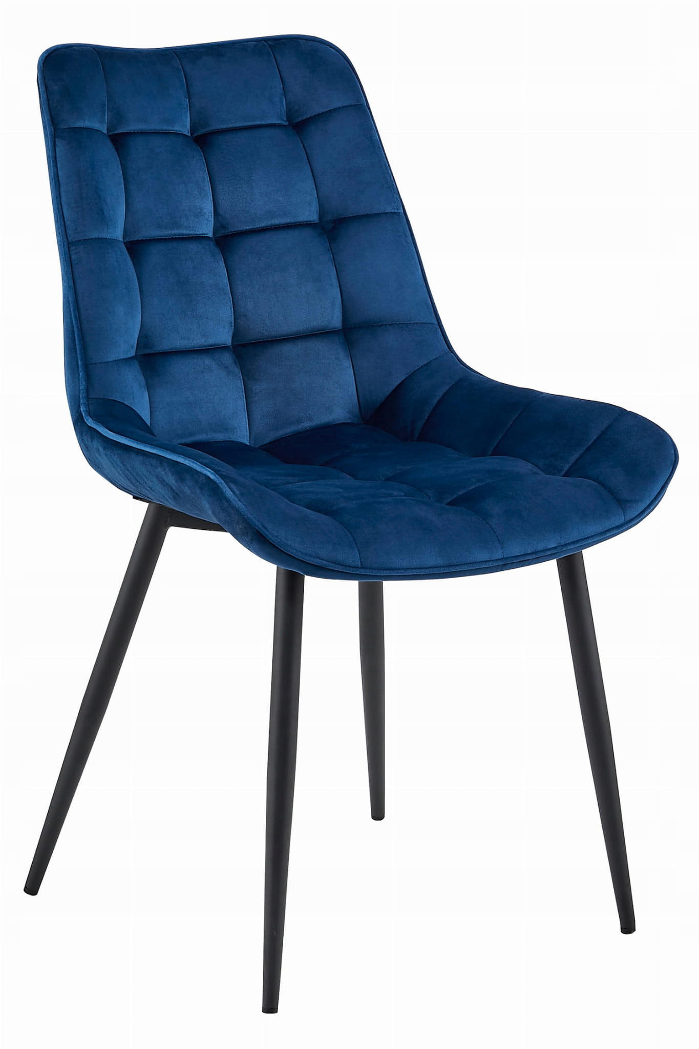 STUHL BARDI 1 Stück, Blau, Schwarz, mit Samtstoff gepolstert - Beige, Textil/Metall (45/89/53cm) - Komodee