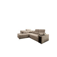 ECKSOFA Mindy VII mit Schlaffunktion und verstellbarer Rückenlehne, Stoff Verita KaltesBeige Links - Creme, Holz/Textil (230/288cm) - Kaiser Möbel