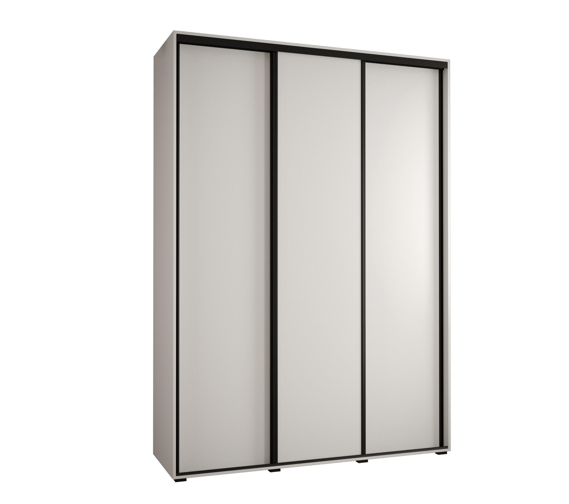 SCHWEBETÜRENSCHRANK 235,2/170/60 3-türig - Schwarz/Weiß, Holz/Metall (170/235/60cm) - Abiks Möbel