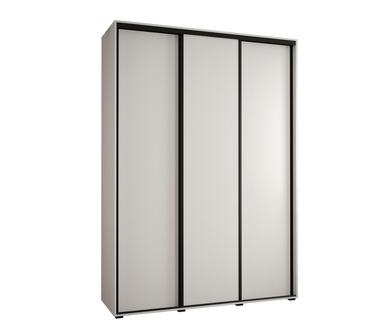 SCHWEBETÜRENSCHRANK 235,2/170/60 3-türig - Schwarz/Weiß, Holz/Metall (170/235/60cm) - Abiks Möbel