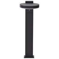 SOLAR-LED-POLLERLEUCHTE Schwarz Parkers - Schwarz, Metall (19/19/50cm) - Beliani