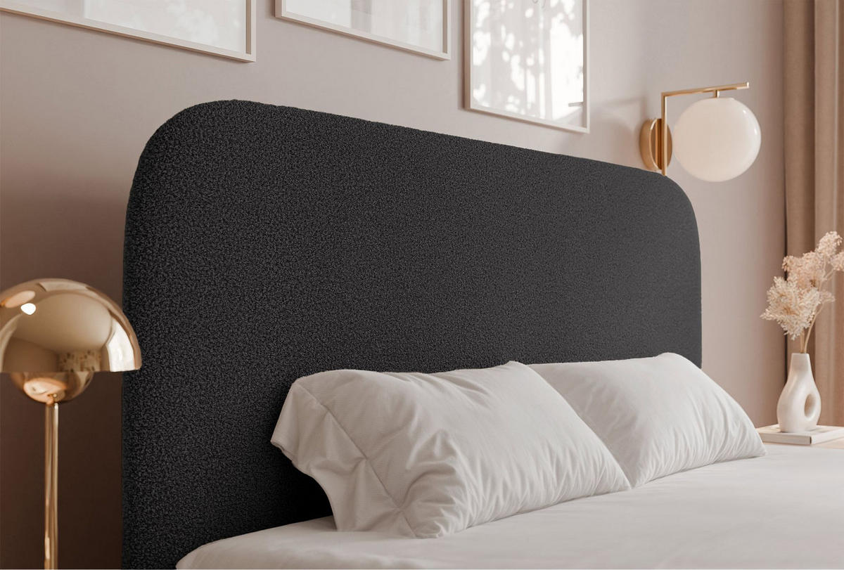 POLSTERBETT Sonvivo Graphit Bouclé 180x200 cm - Graphitfarben, Kunststoff/Textil (180/200cm) - Selsey