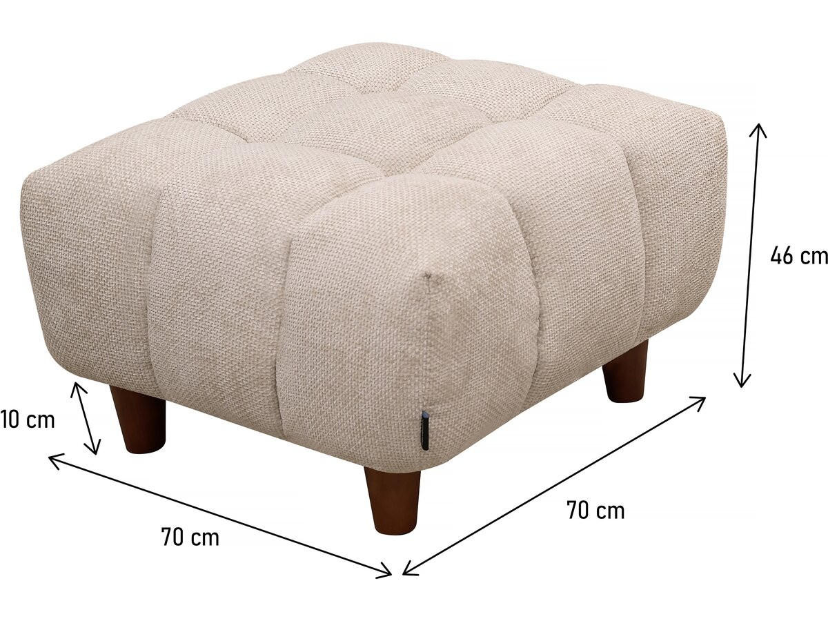 HOCKER Matignon Beige - Beige, Textil (70/46/70cm) - Habitat Garten
