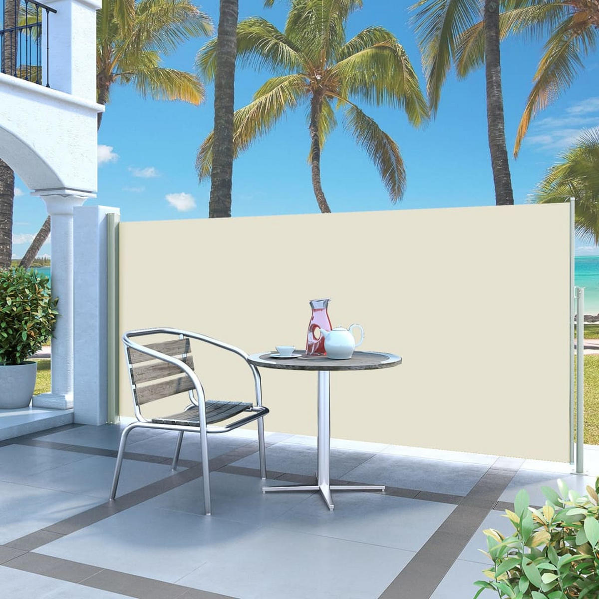 AUSZIEHBARE Seitenmarkise 140x300 cm Creme - Creme, Textil (3/140/300cm) - furnicato