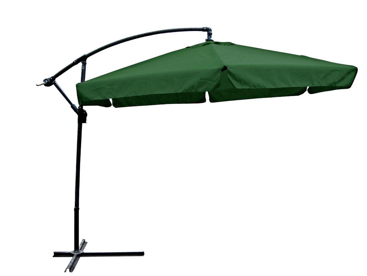 AMPELSCHIRM Calli Ø 300cm 6-eckig Grün Sonnenschirm mit Ständer - Grün, Kunststoff (300/300cm) - DELUKE