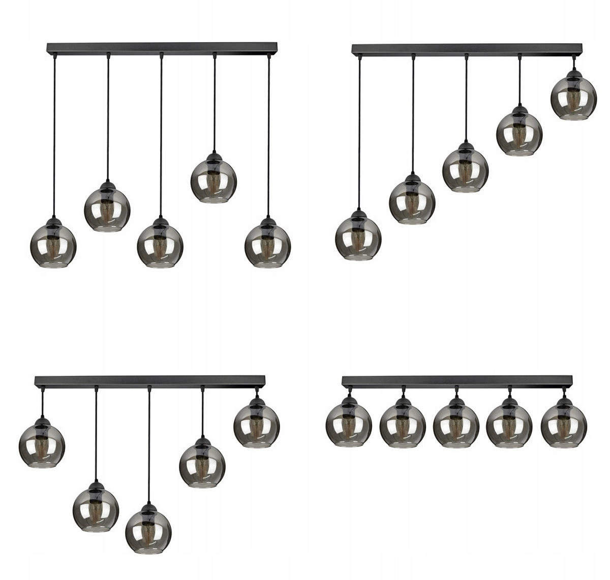 PEDELLEUCHTE HAGEN - Schwarz, Glas/Metall (15/100/100cm) - kiki design
