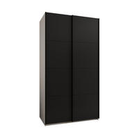 SCHWEBETÜRENSCHRANK 245,5/130/64 2-türig - Schwarz/Weiß, Holz/Metall (130/245/64cm) - Abiks Möbel