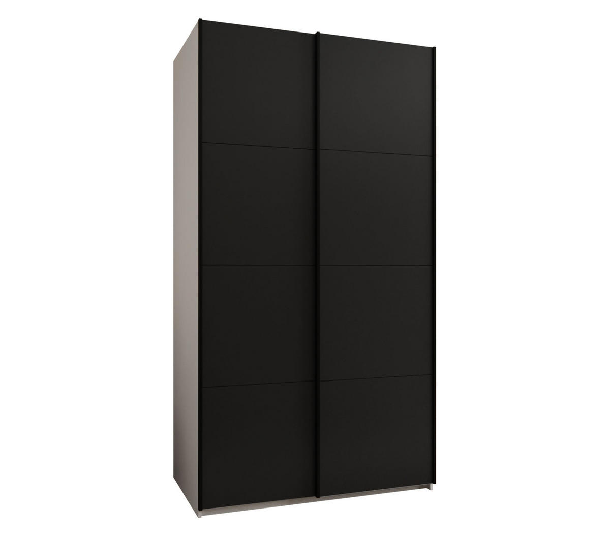SCHWEBETÜRENSCHRANK 245,5/130/64 2-türig - Schwarz/Weiß, Holz/Metall (130/245/64cm) - Abiks Möbel