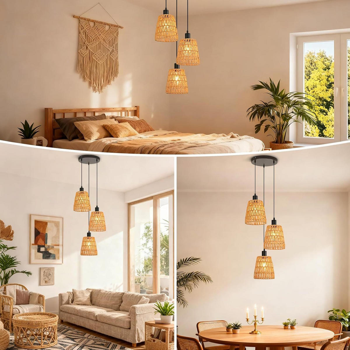 PENDELLEUCHTE BAILEY Ⅲ 25/25/120 cm - Schwarz, Metall (25/25/120cm) - Nettlife