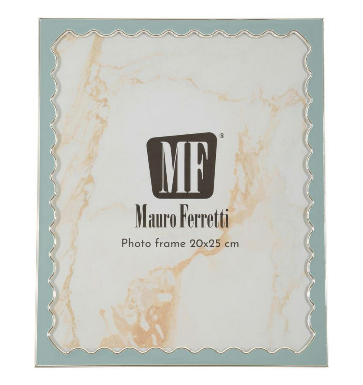 BILDERRAHMEN Juliette, Fotoformat 20 x 25 cm, hellblau und silberfarben, Zink und Glas, Rahmen 22,7 x 1,3 x 27,6 cm - Silberfarben/Hellblau, Glas/Metall (22.7/27.6/1.3cm) - Mauro Ferretti