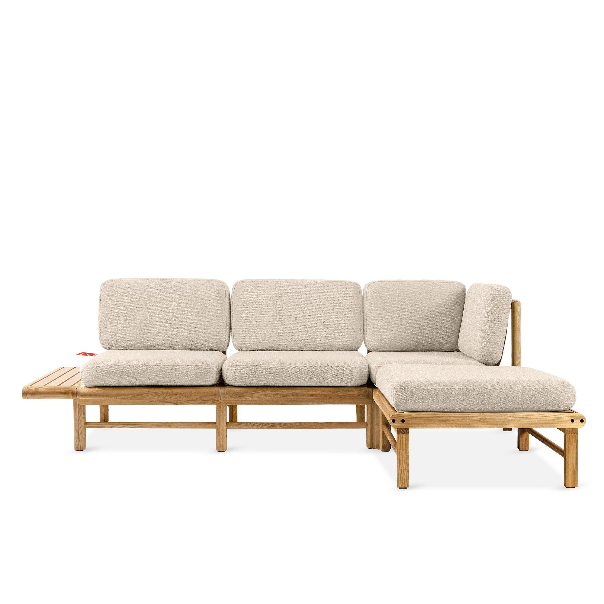 LOUNGESOFA ATREDA rechts - Creme, Holz/Textil (245/74/150cm) - KONSIMO®