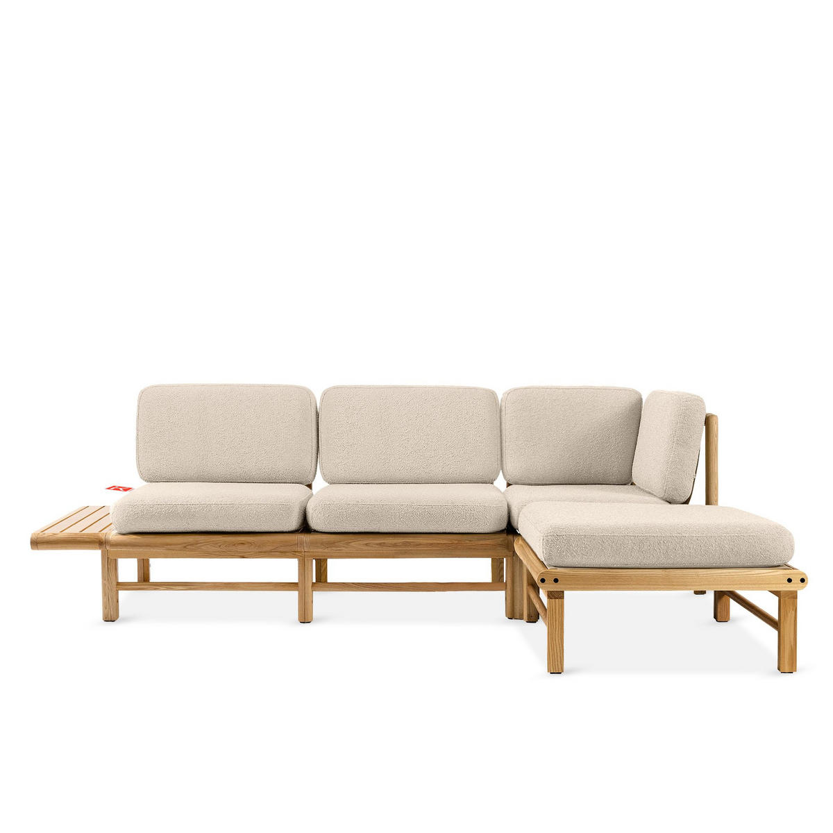 LOUNGESOFA ATREDA rechts - Creme, Holz/Textil (245/74/150cm) - KONSIMO®