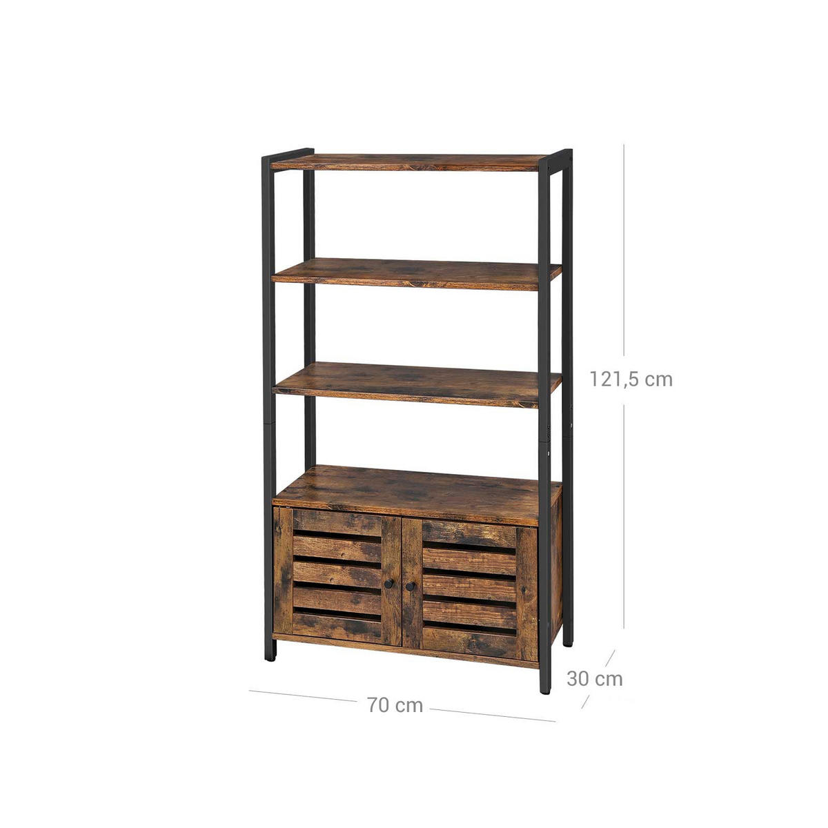 BÜCHERSCHRANK BÜROSCHRANK - Braun, Holzwerkstoff (30/122/70cm) - Hansiro