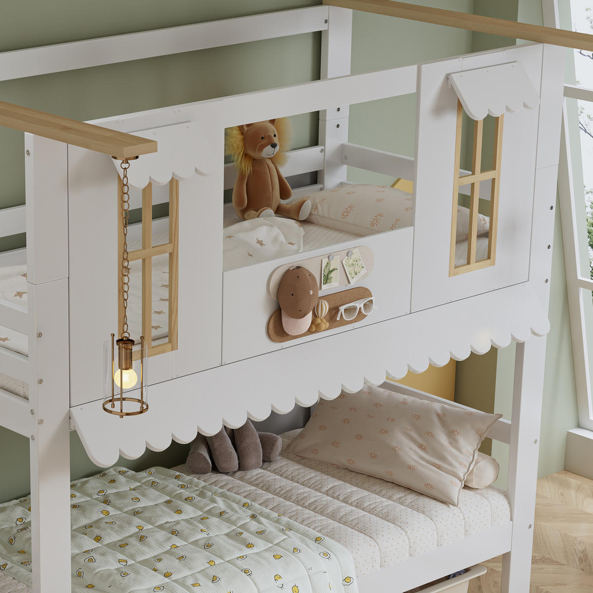 ETAGENBETT 90/200 cm weiß aus Kiefer und MDF mit Aufbewahrungstreppe - Weiß, Holz (90/200cm) - OKWISH