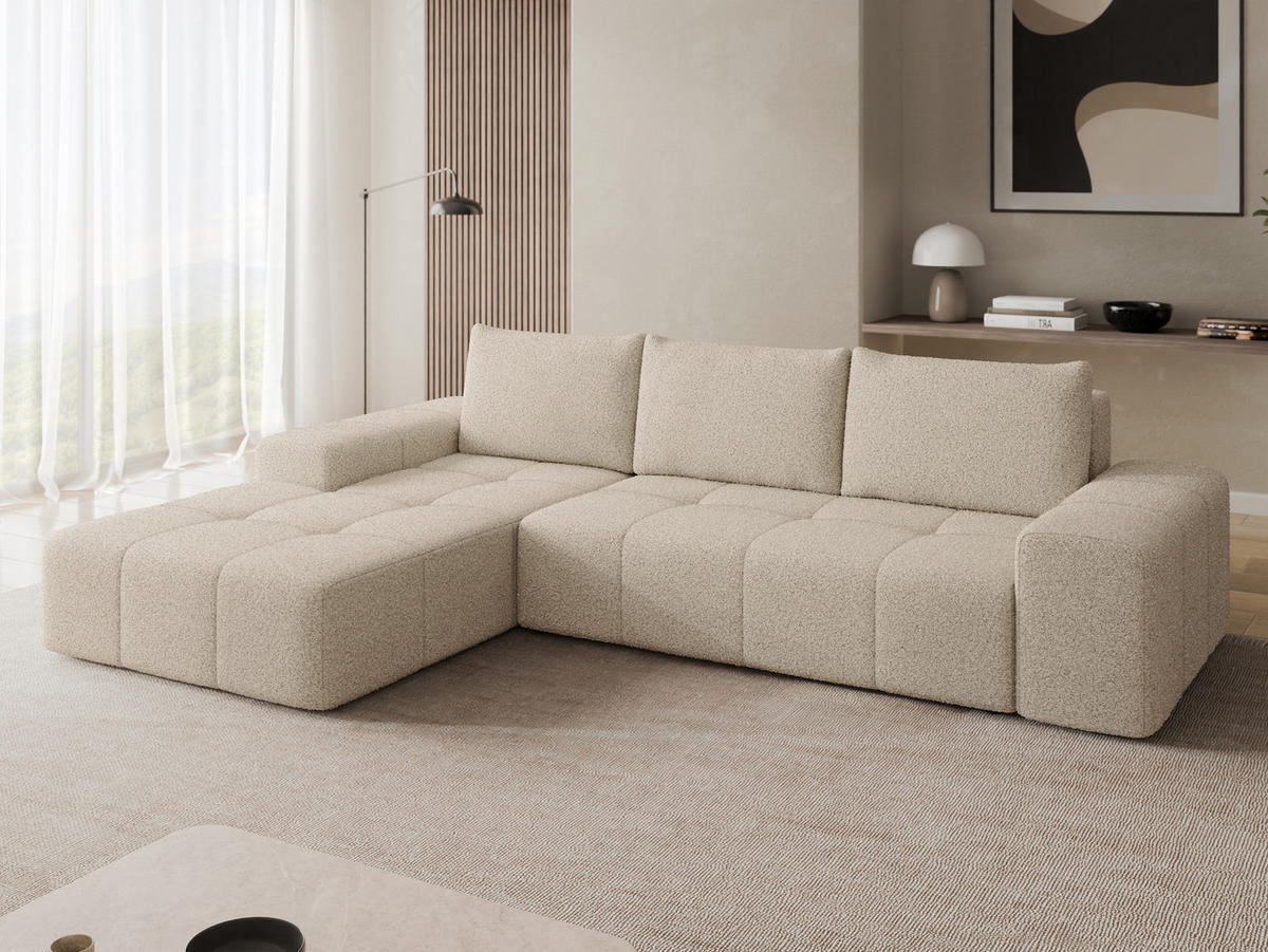 ECKSCHLAFSOFA Tonseo L, Seite: Links - Schwarz/Mokka, Holz/Kunststoff (275/173cm) - MIRJAN24