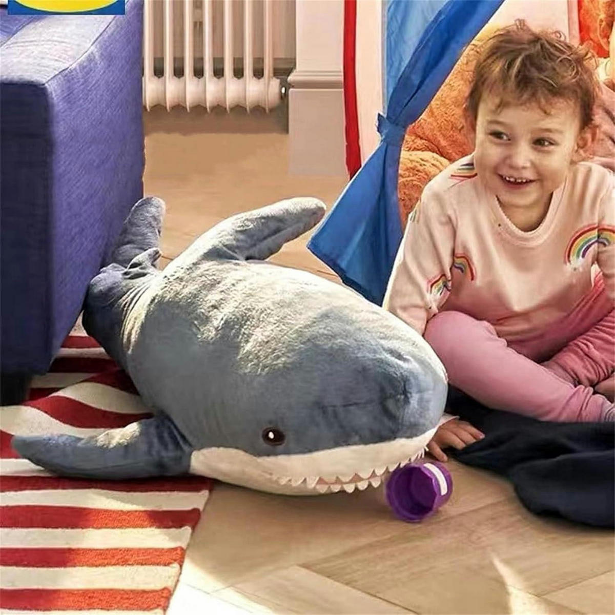 PLÜSCHTIER Wal Hai 95 cm - Blau, Textil (30/95cm)