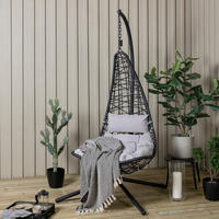 HÄNGESESSEL - Schwarz, Kunststoff (132/205/130cm) - home24