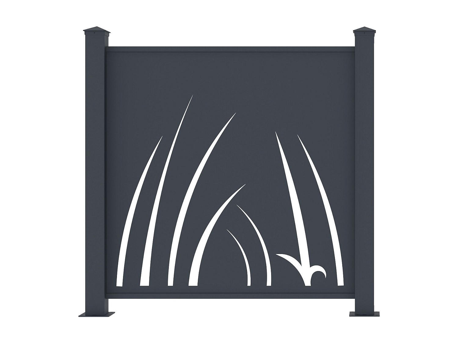 ZAUN - 102.5cm x 7.6cm - Aluminium - anthrazitgrau - BRAMENO - Anthrazit, Metall (102.5/100cm) - Vente-Unique