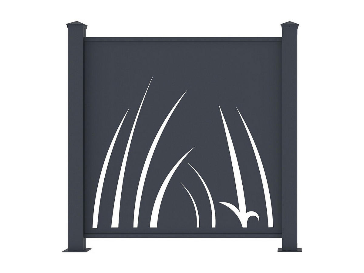 ZAUN - 102.5cm x 7.6cm - Aluminium - anthrazitgrau - BRAMENO - Anthrazit, Metall (102.5/100cm) - Vente-Unique