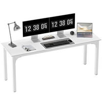 COMPUTERTISCH Weiß mit Metallgestell und großer Arbeitsfläche 180/60/75 cm - Weiß, Holzwerkstoff (60/180/75cm) - PANGIVO
