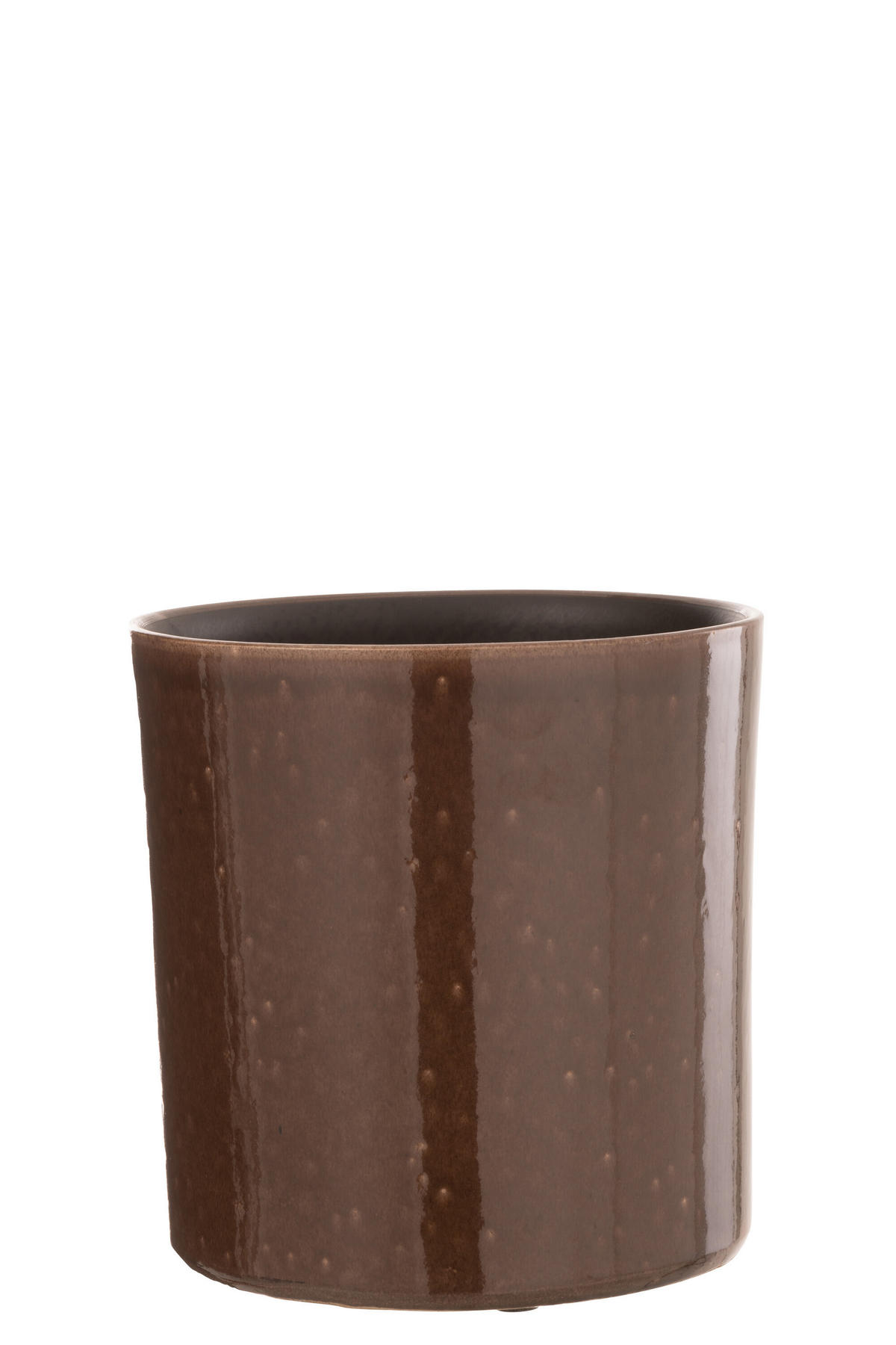 BLUMENTOPF FLEK - Töpferei - Braun - M - Ø 20 cm - Braun, Keramik (20/20cm) - J-Line