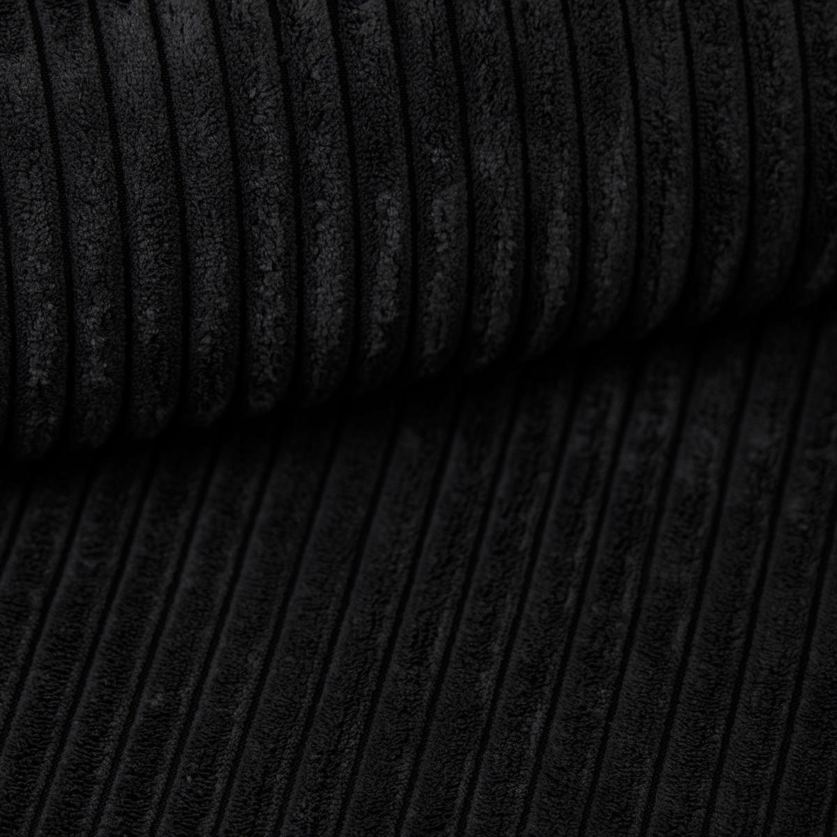 BETTSOFA MENI Schwarz Kordstoff mit Schlaffunktion - Schwarz, Textil (232/83/87cm) - MASSENO