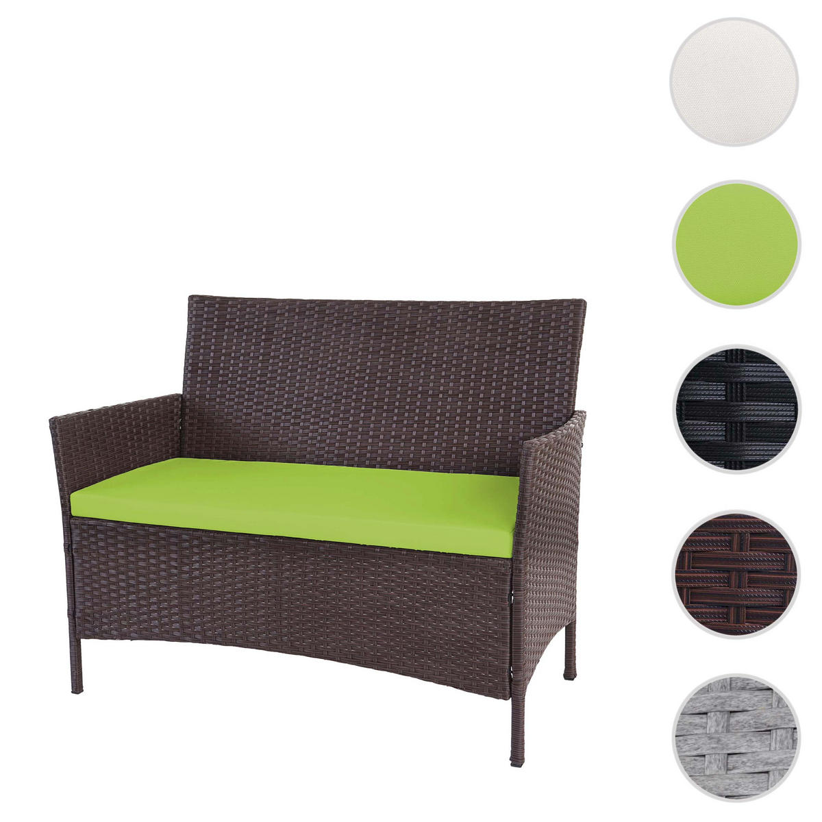 GARTENBANK 83x106x60cm Braun-meliert/Grün - Braun, Metall (106/83/60cm) - PROREGAL