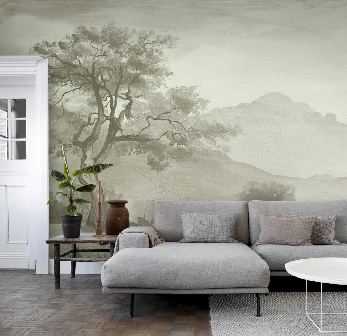 FOTOTAPETE italienische Landschaft 4 x 2.79 m - Grün, Papier (400/279cm) - ESTAhome