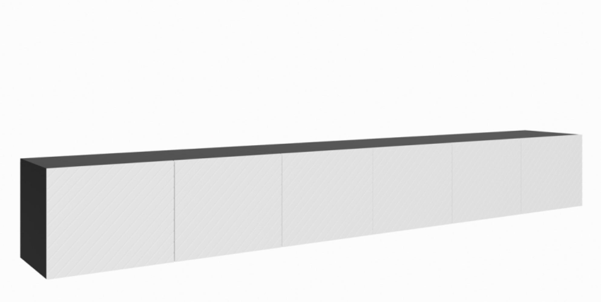 TV-LOWBOARD Weiß Schwarz NIKOL 300 Gefräste Fronten Geschlossen - Weiß, Holzwerkstoff (300/41/40cm) - Sepro Meble