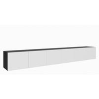 TV-LOWBOARD Weiß Schwarz NIKOL 300 Gefräste Fronten Geschlossen - Weiß, Holzwerkstoff (300/41/40cm) - Sepro Meble